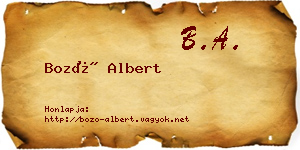 Bozó Albert névjegykártya