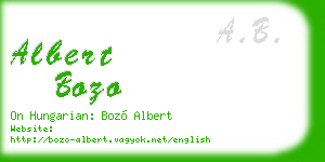 albert bozo business card
